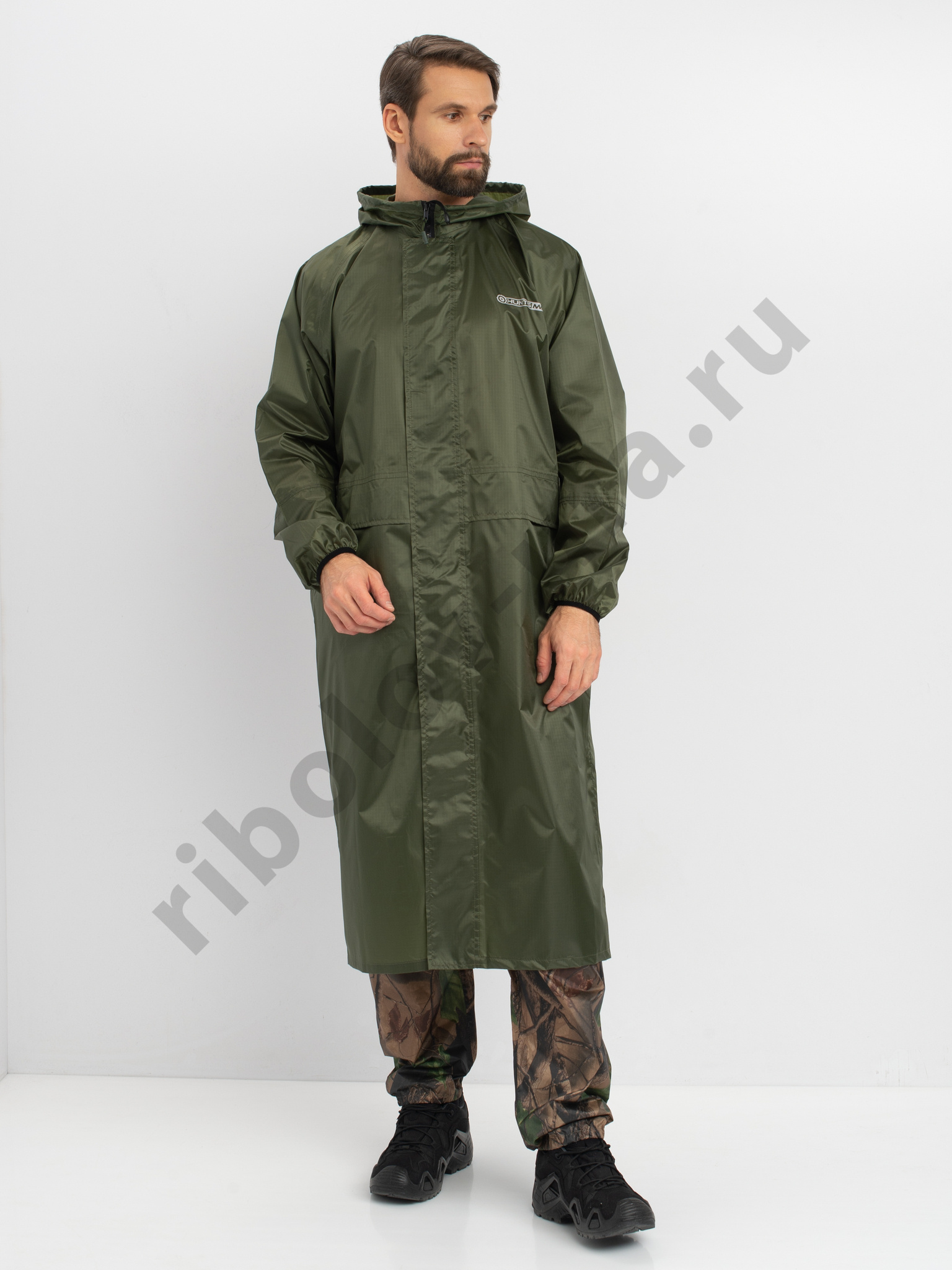 Плащ Huntsman  цв. Зеленый Ткань Таффета 3000мм р.44-46, рост 170
