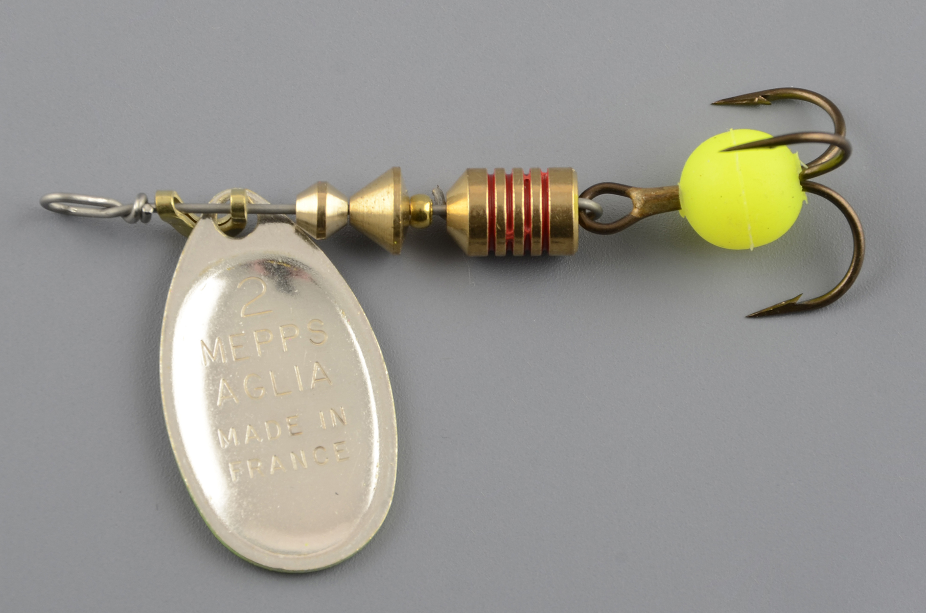 Блесна Mepps Aglia-E № 2 серебро/зеленый (4,5гр)