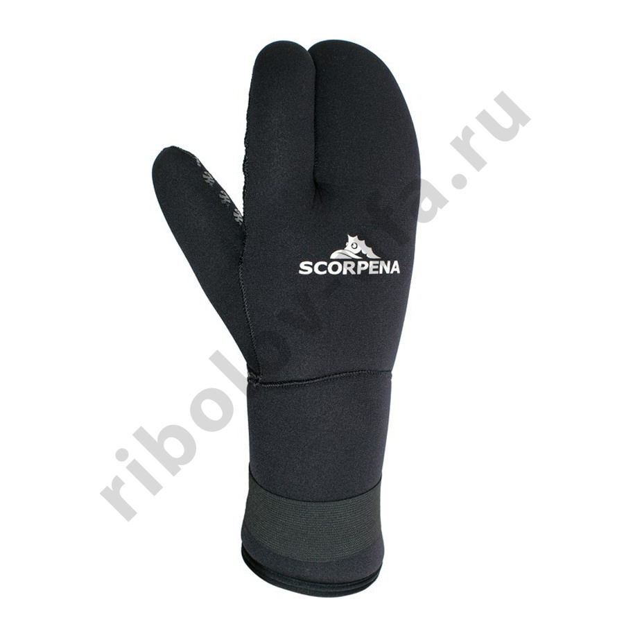 Рукавицы трехпалые Scorpena D - 8 мм, черные, XXL