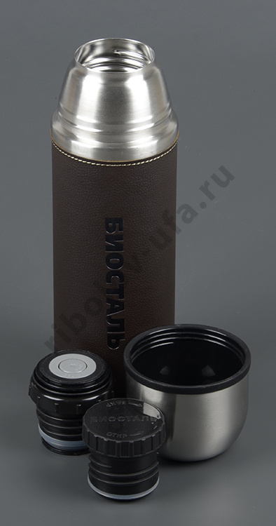 Термос Biostal-Охота узк.горло, кожан вставка 0,75л (NYP-750P)