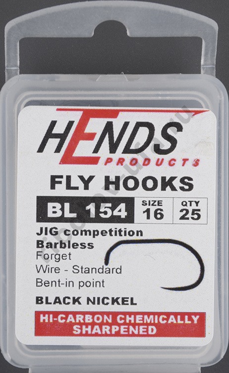 Крючки Hends 154 BL Jig Competition Black Nickel #16 (25шт/уп)