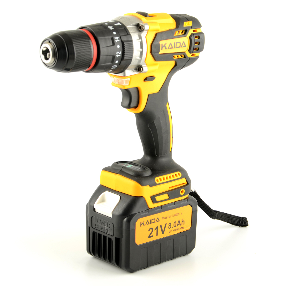 Шуруповерт-электробур Kaida 21V 8A (в кейсе)