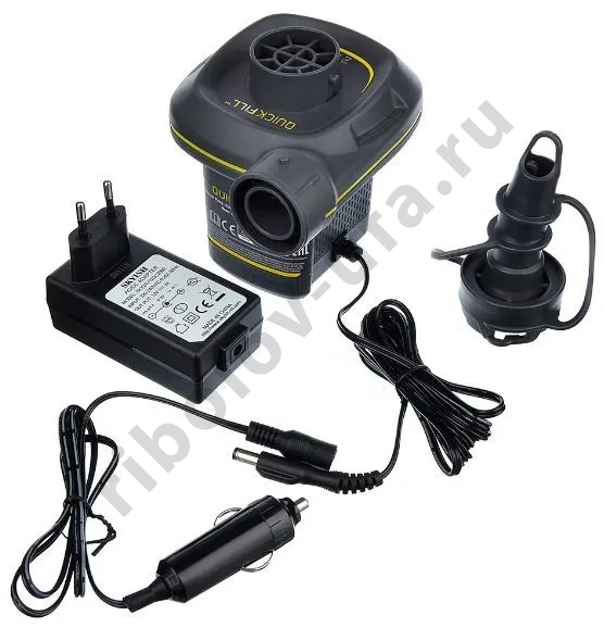 Насос электрический Intex для накачивания от сети 220/12В, комплект 3 насадки, 650л/мин