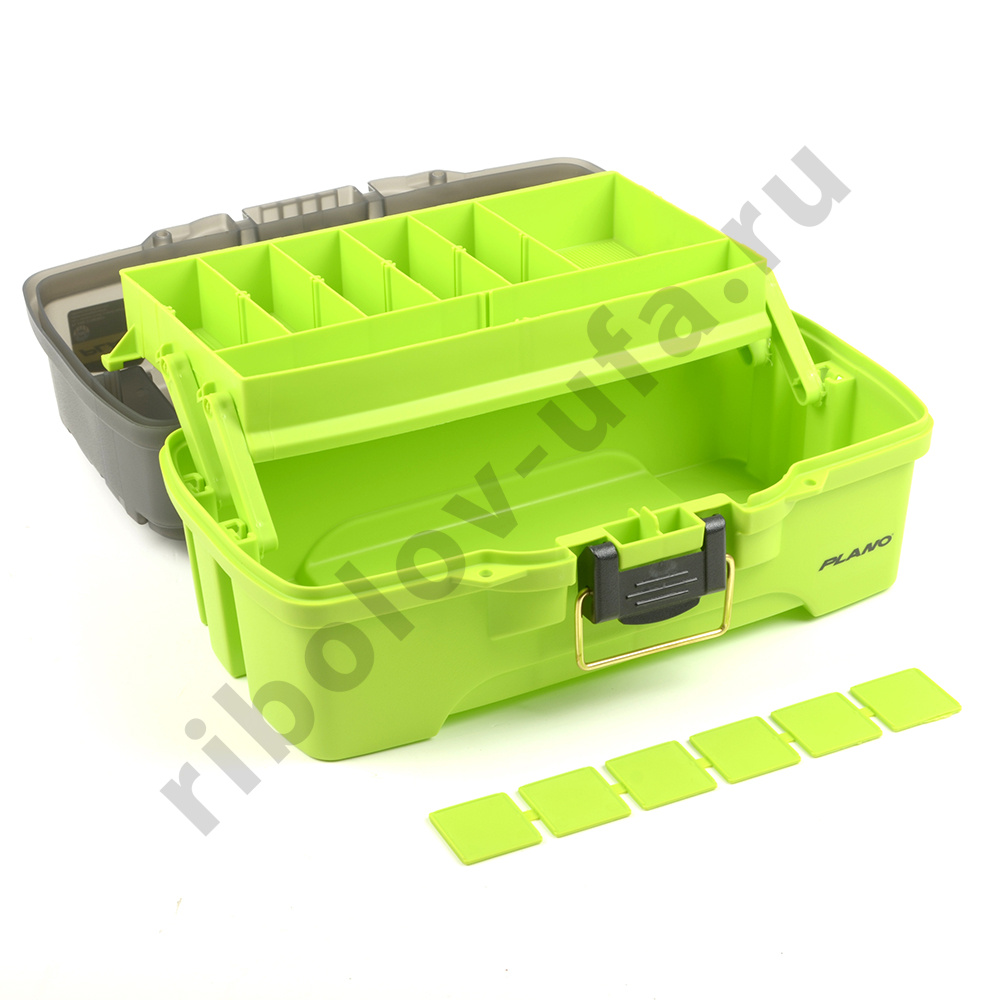 Ящик Plano 6211 однополоч, 2 боков. отсека на крышке, цв. ярко-зеленый