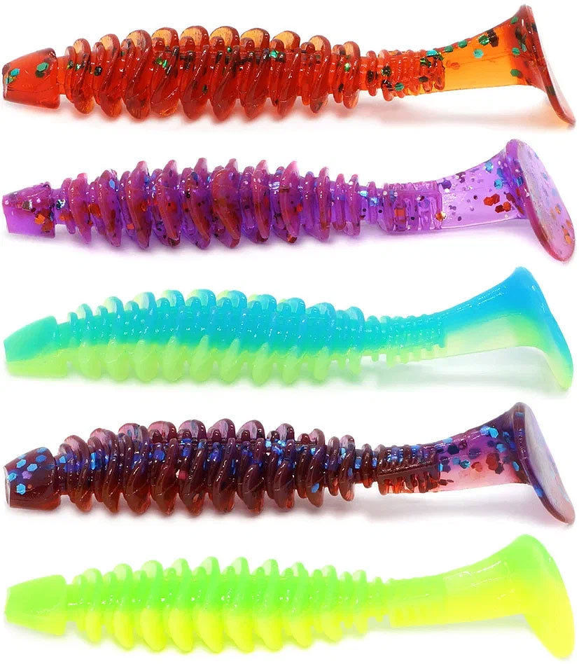 Набор силиконовых приманок Kosadaka Caterpillar 60 мм цв. Mix1 