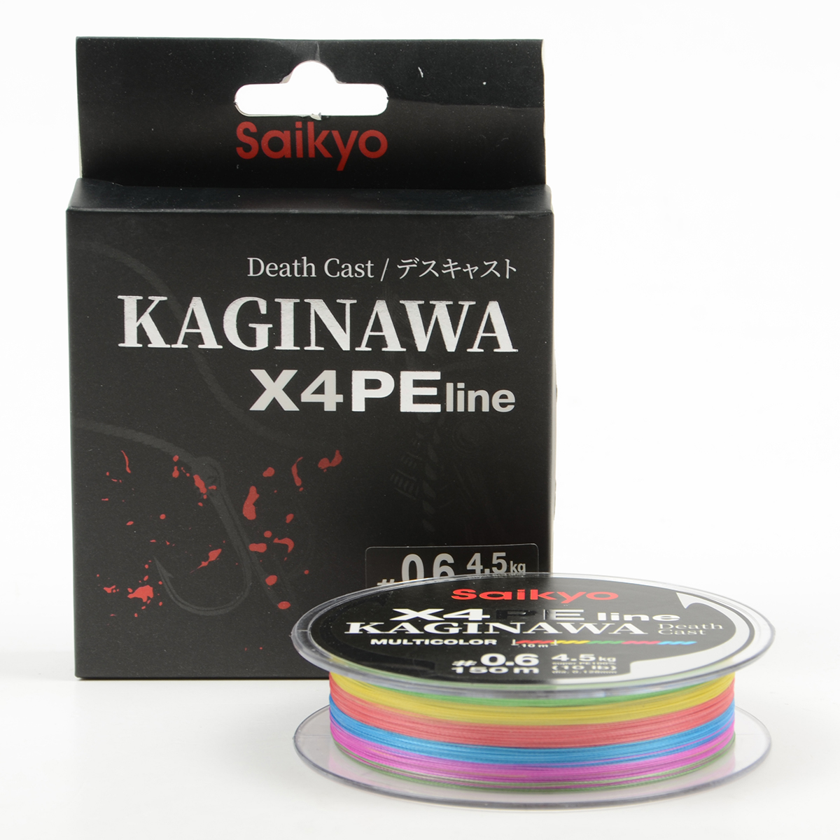 Шнур плетеный Saikyo Kaginawa X4PE 150m, мультиколор #1,2 (0,185mm), 8,2kg