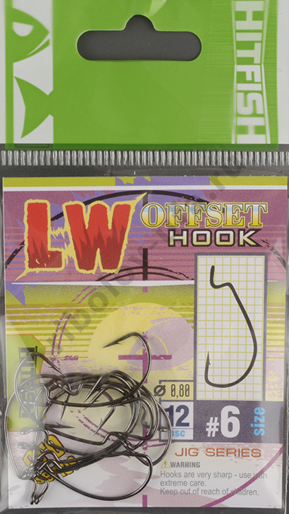 Офсетные крючки Hitfish LW offset hook 6