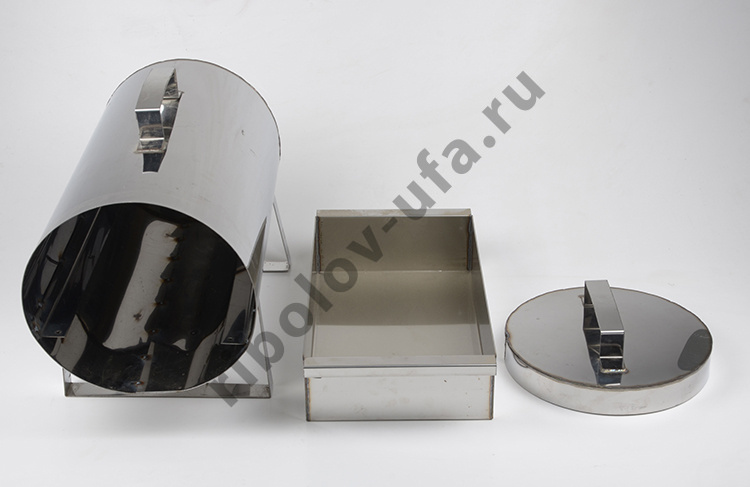 Жаровня цилиндрическая, сталь нержавеющая 430*250мм,  d-210мм, t-0.8мм (Аша)