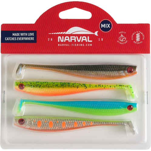 Силиконовая приманка Narval Fishing Skinny 12см Mix#M08 (4шт/уп)