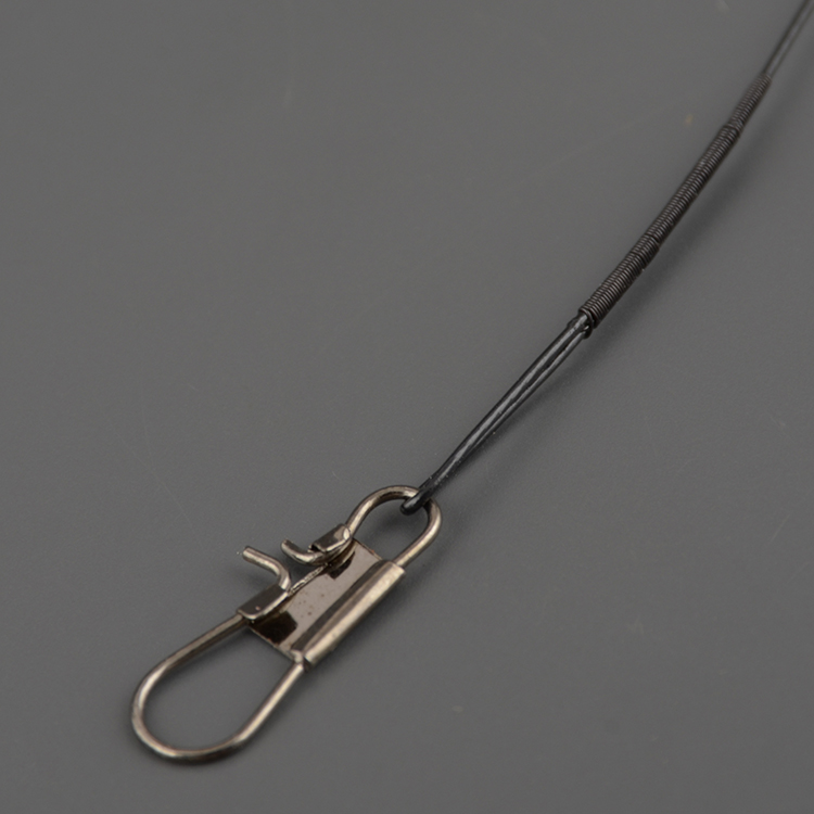 Поводок сталь No name 13кг 1х7 (15см,18см,22см,25см,28см) черный 