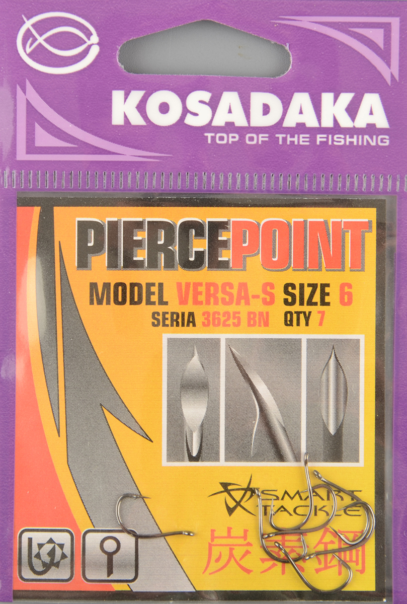 Одинарные крючки Kosadaka Versa-S BN №6 Dark Hanter