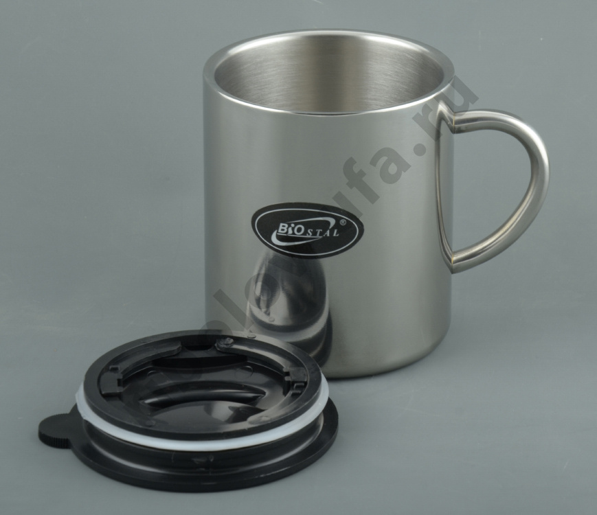Кружка Biostal с металл. ручкой, с крышкой 0,45л. (NM-450C)