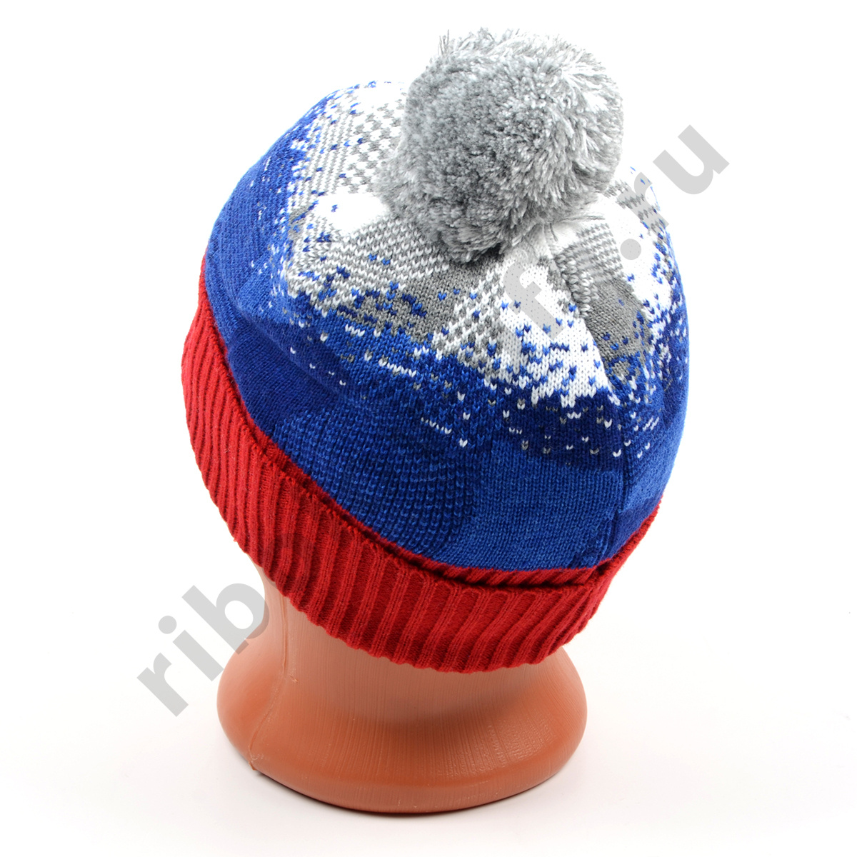 Шапка Relax вязанная, цв. триколор (на подкладке флис), R3C-56