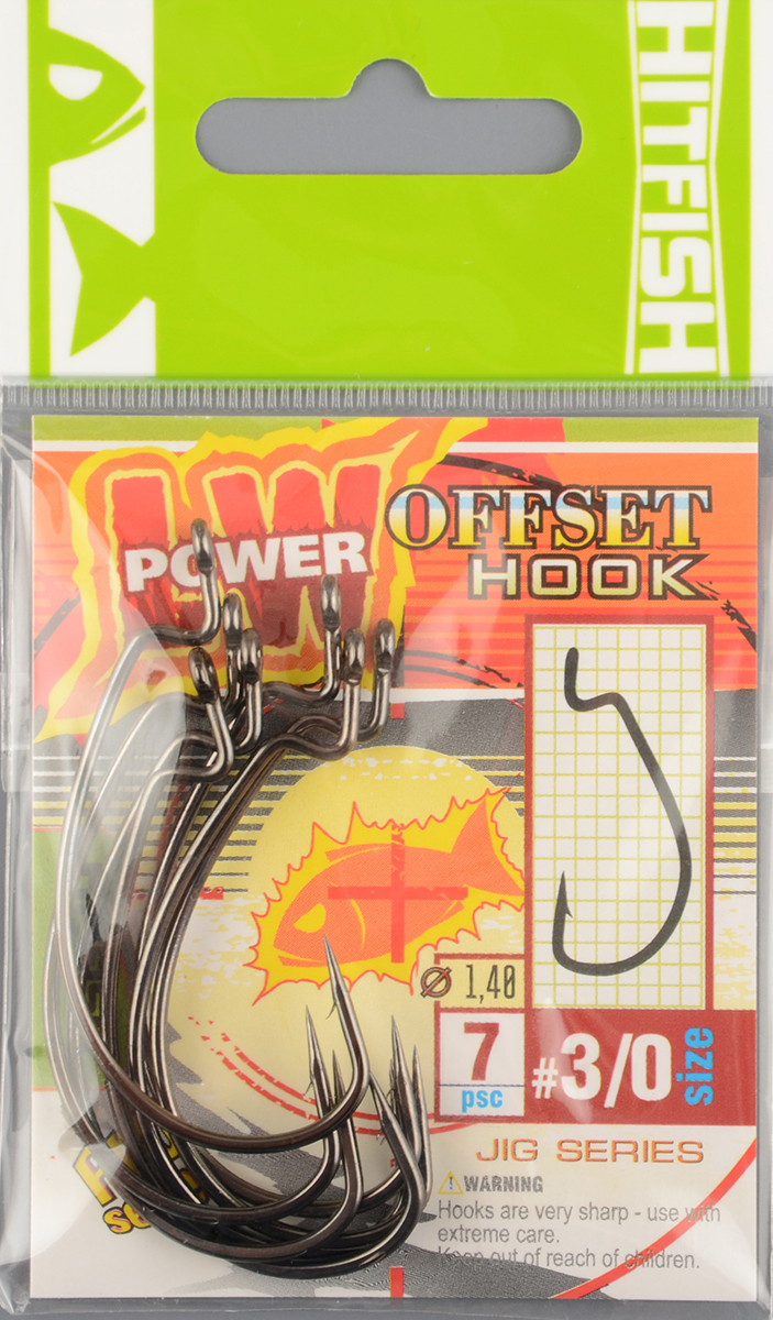 Офсетные крючки Hitfish LW Power offset hook 3/0