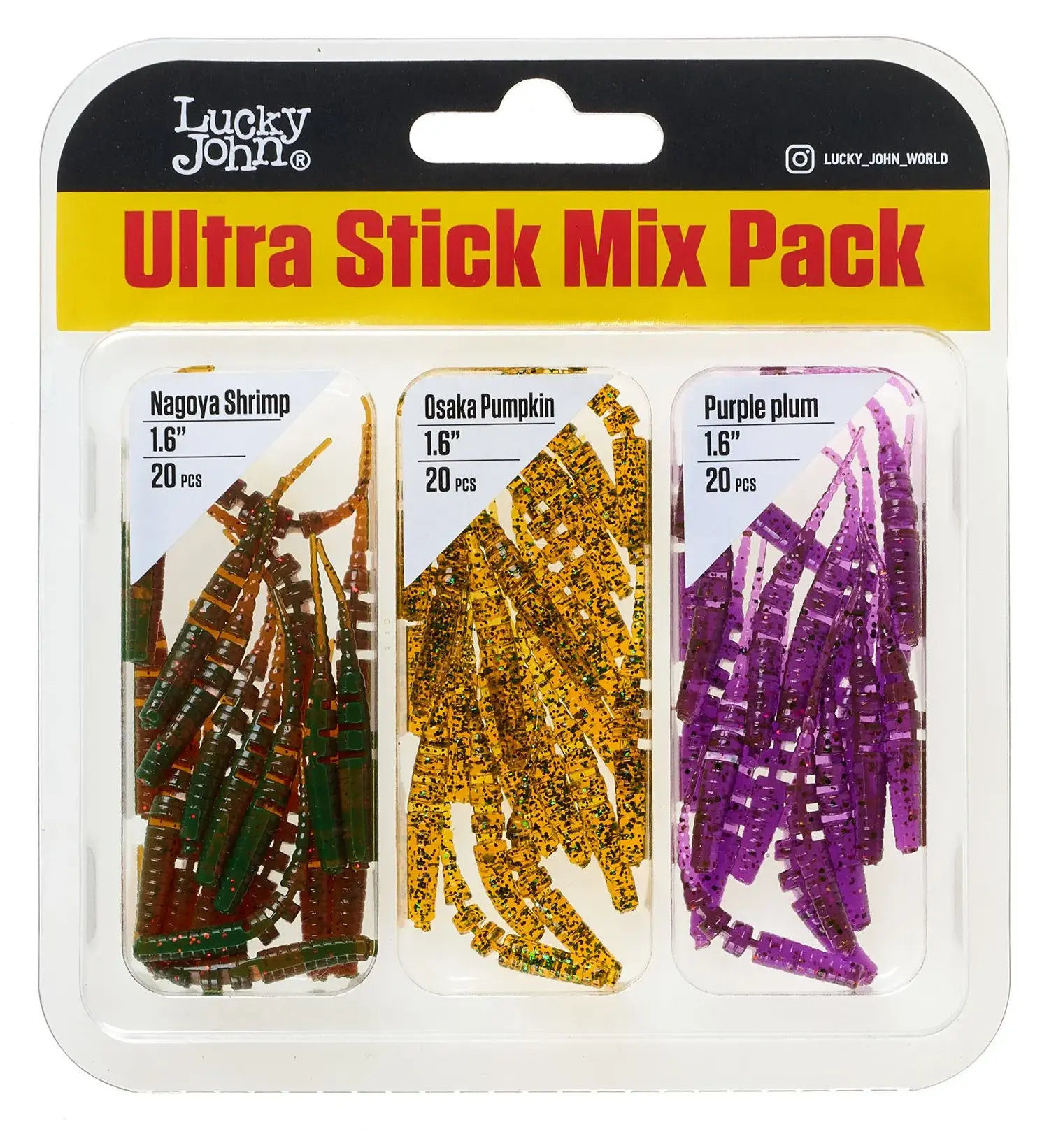 Силиконовая приманка Lucky John Pro Series Ultra Stick 1.6in 4.2см /Mix1