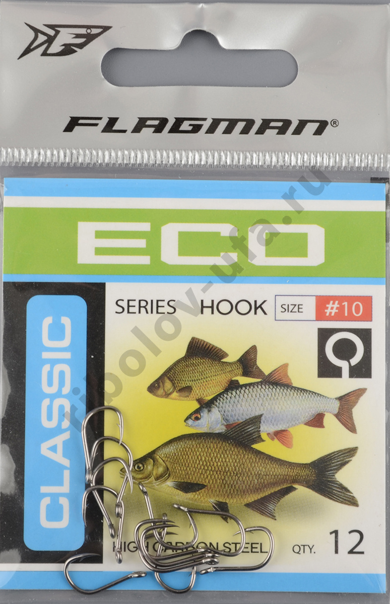 Одинарные крючки Flagman Classic 2 №10 (12шт/уп)