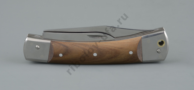 Нож Соболь складной, Двухпредметный, хирургич.нерж.сталь, 65х13, орех (ручная работа)
