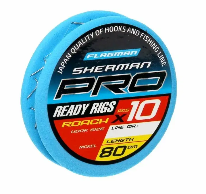 Поводок Flagman Sherman Pro Roach Ready Rigs №12 d0.128мм 80см