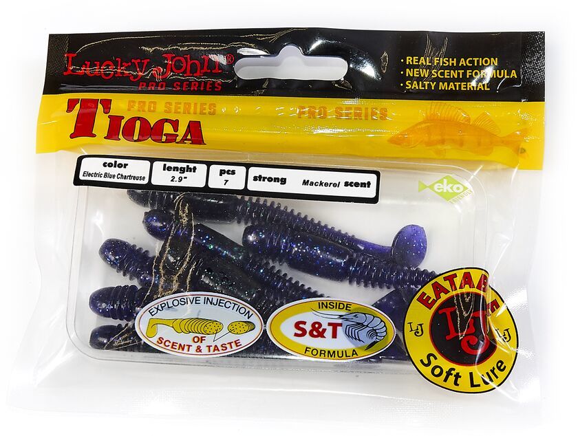 Силиконовая приманка Lucky John Pro Series Tioga 2.9in 7.4см /T52 (7 шт/уп)