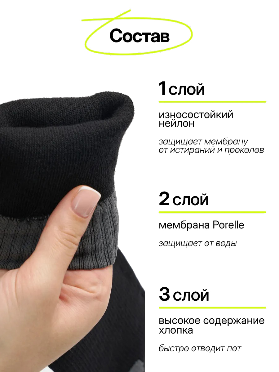 Носки водонепроницаемые Nucex HM01 цв.black р. 37-39