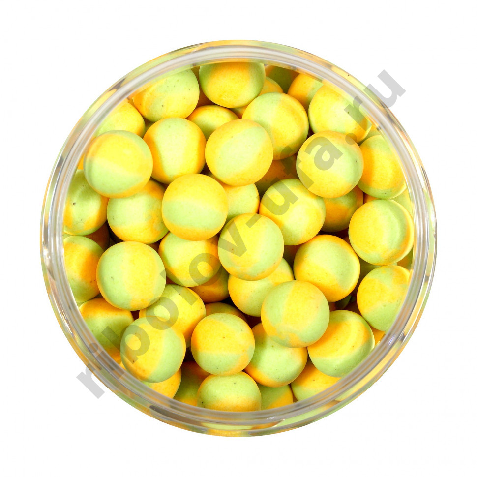 Бойлы GBS Baits Pop-up плавающие 8мм 55гр (банка) Peas Горох желтый/зеленый