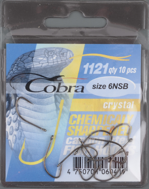 Одинарные крючки Cobra CRYSTAL сер.1121 разм.006
