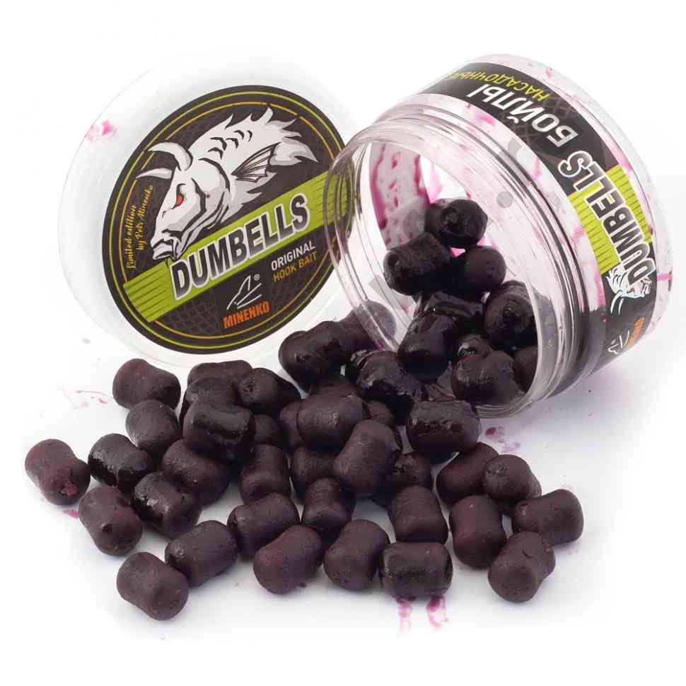 Бойлы Minenko Dumbells 14х20мм Squid & Octopus (насадочные) вареные в дипе