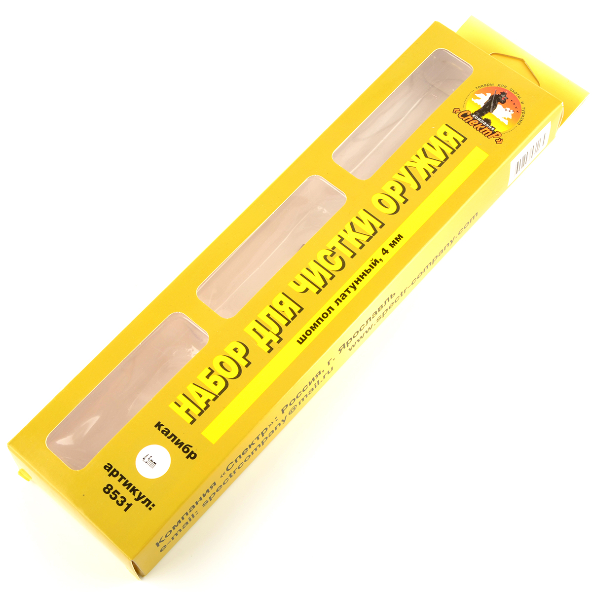 Набор для чистки ружей, кал.4,5 мм с латун. шомполом 4мм. (в блист.)