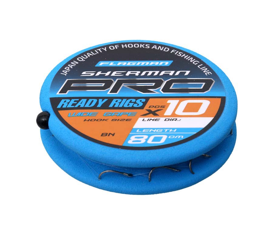 Поводок Flagman Sherman Pro Wide Gape Ready Rigs №12 d0.148мм 80см