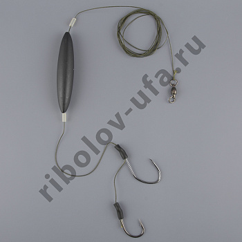 Оснастка готовая сомовая Flagman Cat Fish Rig Two Single Hook&Float 8/0 FCFR001