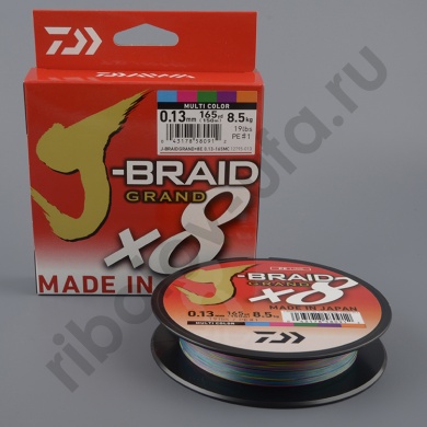 Шнур плетёный Daiwa J-Braid Grand X8 150м multicolor 0,18мм 