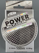 Шнур плетёный Stream Power Multicolor 150м, 0.18мм 309-180