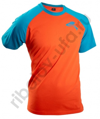 Футболка Novatex Grayling хлопок, оранжевый/бирюзовый р.M