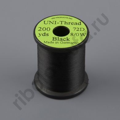 Монтажная нить Uni Thread 8/0 200y Black (вощеная)