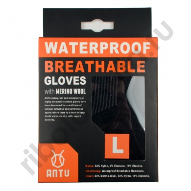Перчатки Antu Thermo Waterproof непромокаемые AG601 р. L цв. черный 