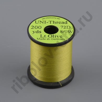 Монтажная нить Uni Thread 8/0 200y Light Olive (вощеная)