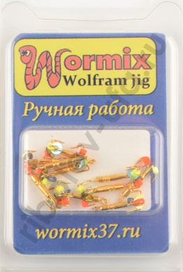 Мормышка Wormix точеная вольфрамовая Черт d=1,5 с рисками (гальваника) золото арт. 1611