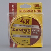 Шнур плетёный Zander Master Braided Line x4 желтый, 125м, 0.16мм, 9.20 кг