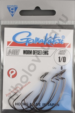 Офсетные крючки Gamakatsu Worm offset Ewg NS №1/0