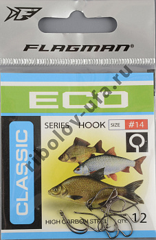 Одинарные крючки Flagman Classic 3 №14 (12шт/уп)