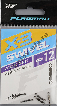 Вертлюг тройной Flagman Swivel X-3 №12 (5шт/уп)