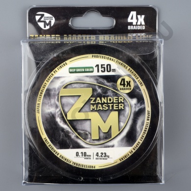 Шнур плетёный Zander Master Braided Line x4 зеленый, 150м, 0.18мм, 10.71 кг