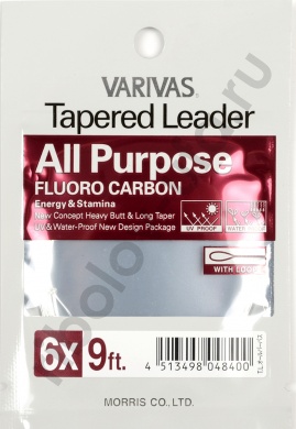 Подлесок конусный флюорокарбон Varivas All Purpose Fluorocarbon Tapered Leader Natural 9 ft 6X