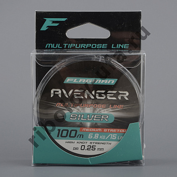 Леска Flagman Avenger Silver Line 100м, 0.25мм, 6.8кг