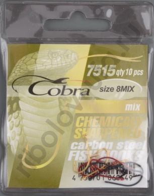 Одинарные крючки Cobra MIX сер.7515 разм.008