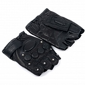 Перчатки Hunter Manufacture беспалые, натуральная кожа, цв. черный, р. L hm-10
