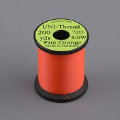 Монтажная нить Uni Thread 8/0 200y Fire Orange  (вощеная)