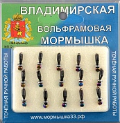 Мормышка Владимирский вольфрам Гвоздик с зеркальцем д. 2,5мм 0,7гр серебро с ушком тарелка-куб 