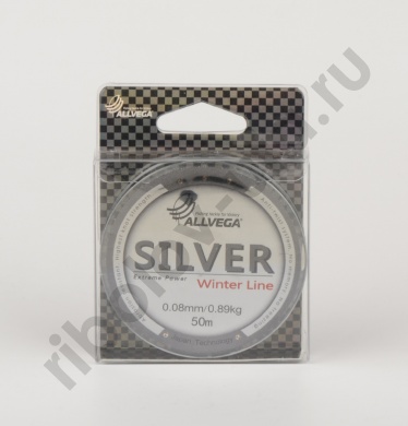 Леска Allvega Silver 0,16мм  50м  3,35кг серебристая
