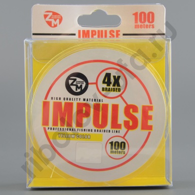 Шнур плетёный Zander Master Impulse x4 yellow, 100м, 0.12мм